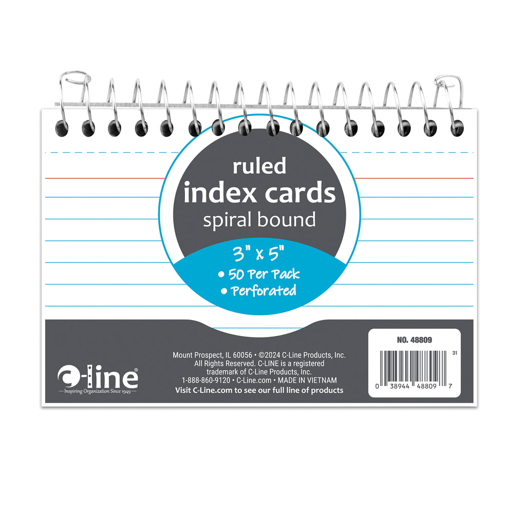 3x5 Spiral Bound Index Card Book
