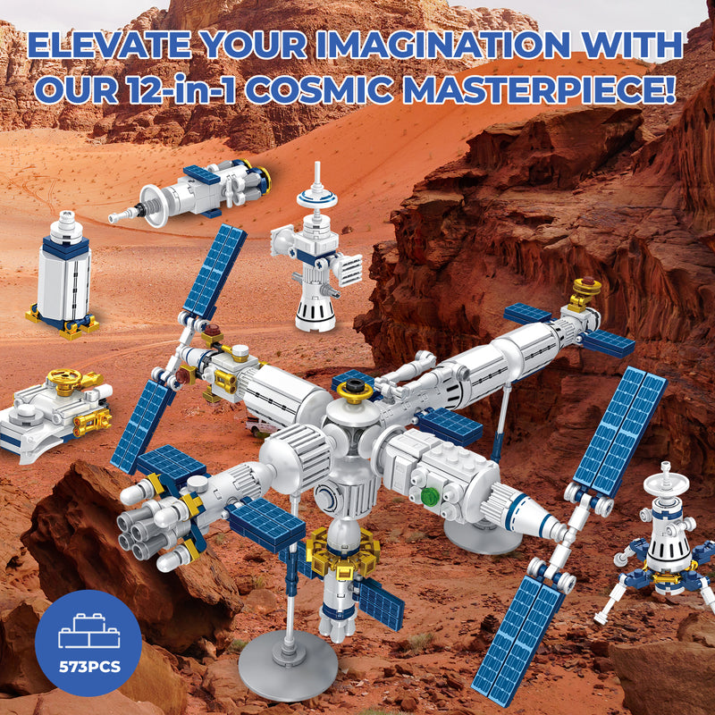BK07 Aerospace Series Space Station Building Block Set, 573 Pieces