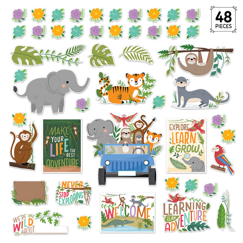 Jungle Friends Bulletin Board Set, 48 Pieces