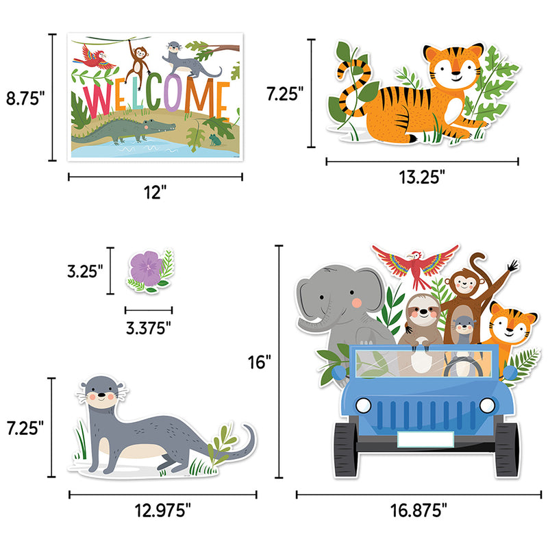 Jungle Friends Bulletin Board Set, 48 Pieces