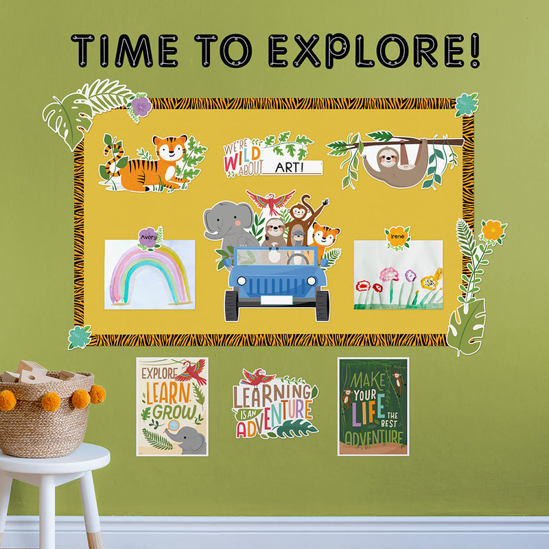 Jungle Friends Bulletin Board Set, 48 Pieces