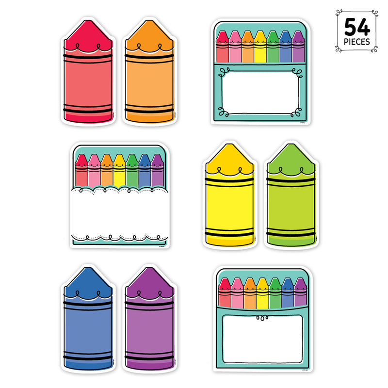 Doodle Crayons 6in Designer Cut Out Core Decor