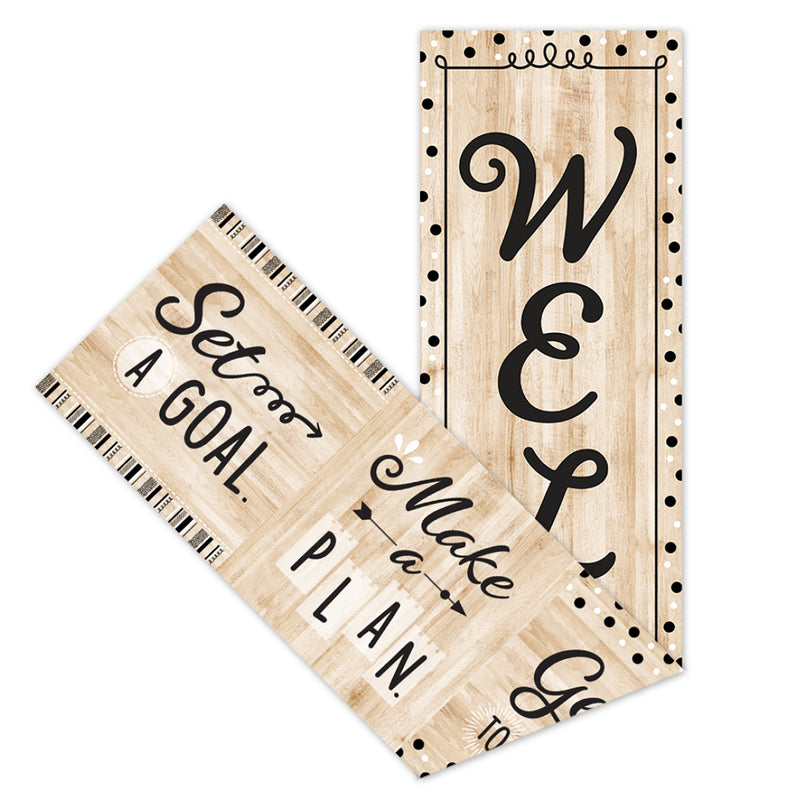 Black White & Wood Welcome Banner