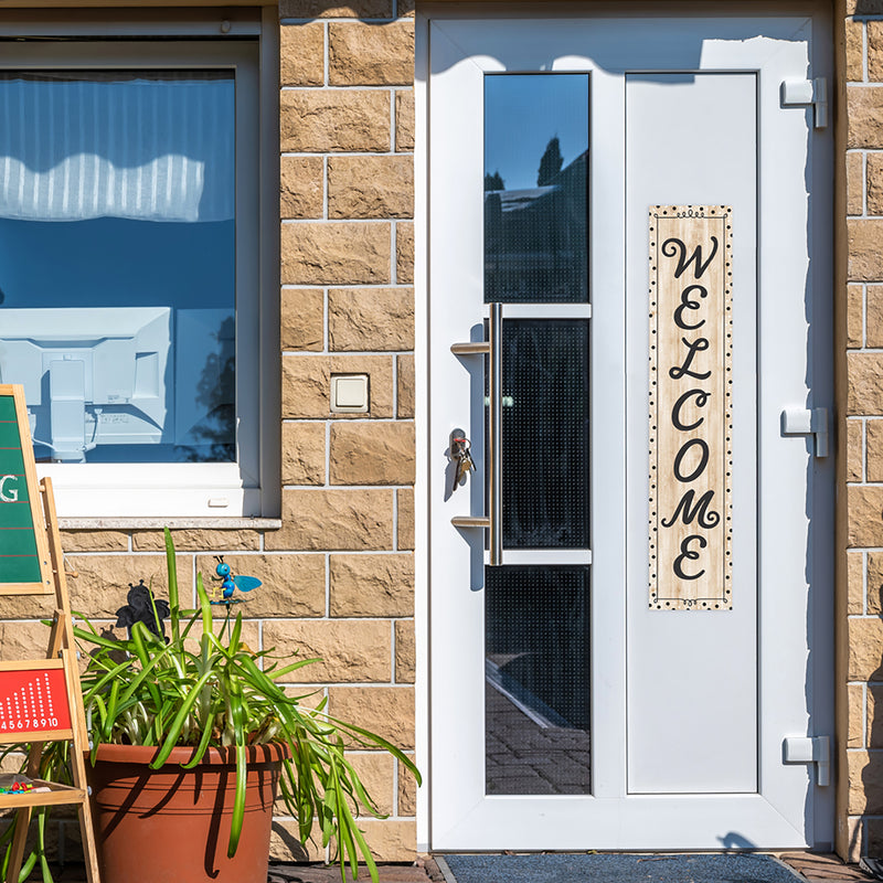 Black White & Wood Welcome Banner