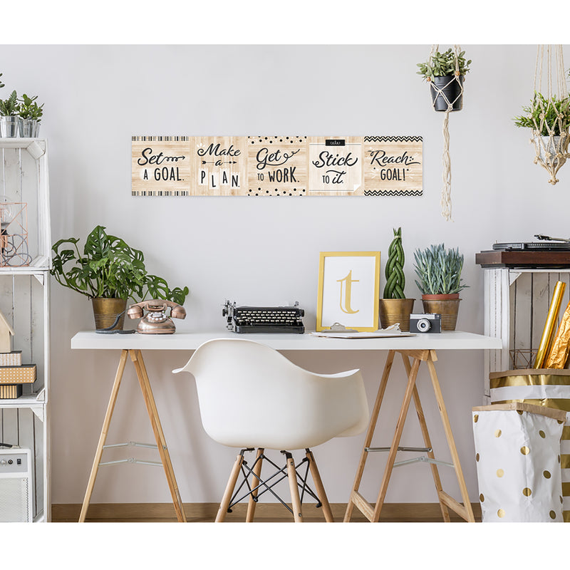 Black White & Wood Welcome Banner