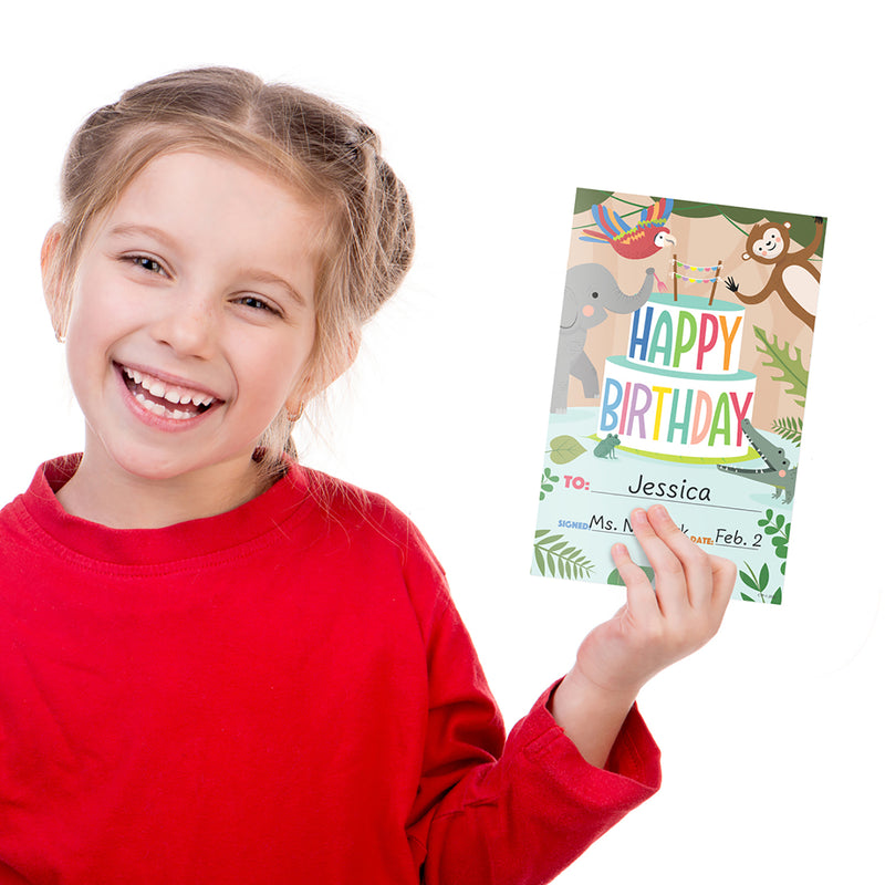 Jungle Friends Happy Birthday Awards, 30 Per Pack, 6 Packs