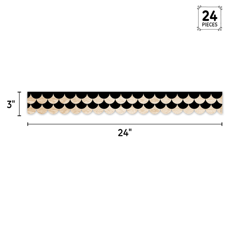Black & Wood Scallops Cd Ez Border
