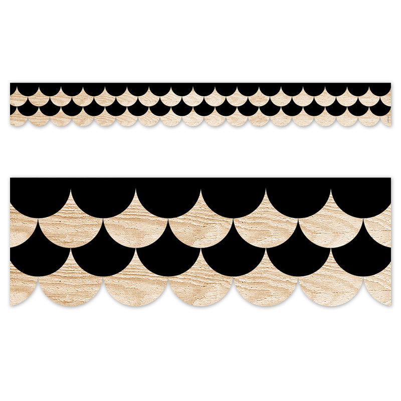 Black & Wood Scallops Cd Ez Border