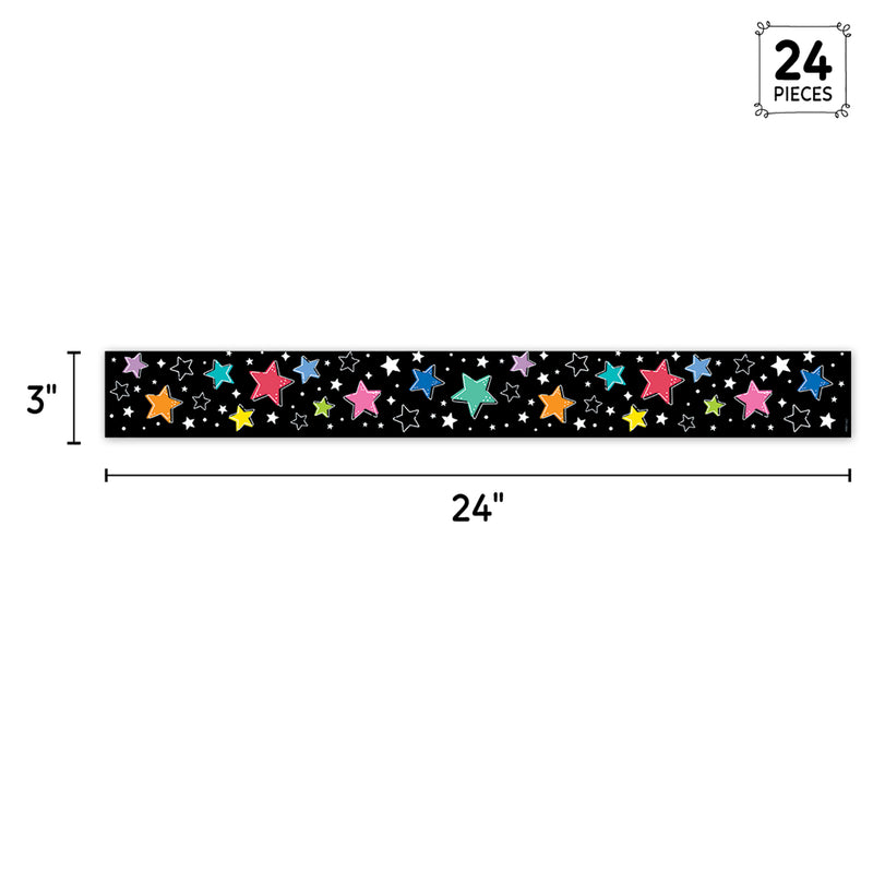 Colorful Stars On Black Ez Border Star Bright