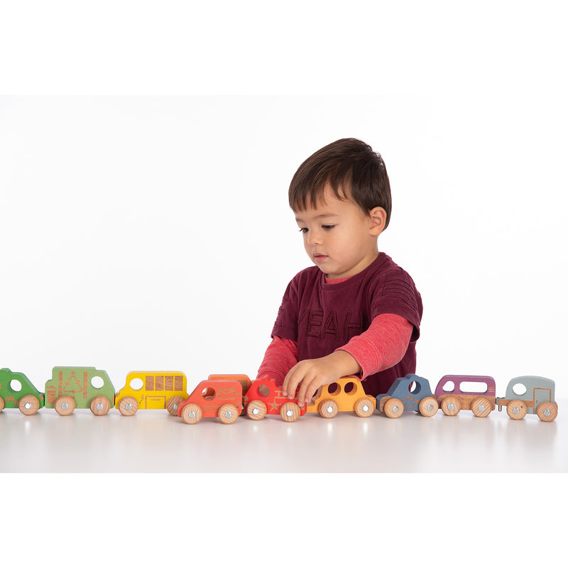 Rainbow Wooden Vehicles