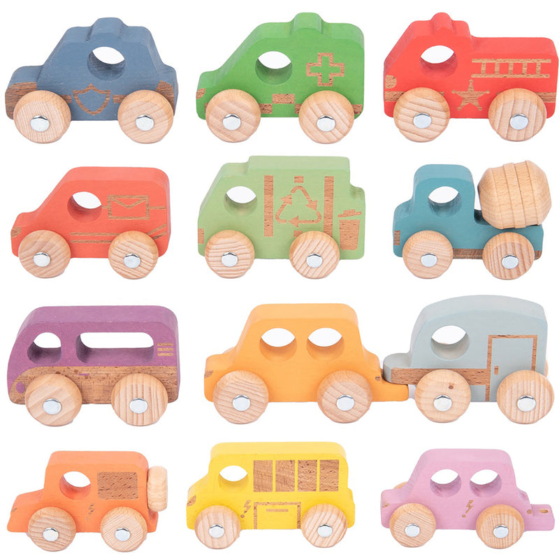 Rainbow Wooden Vehicles