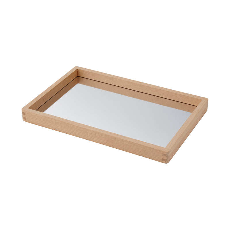 Small Wooden Mirror Tray