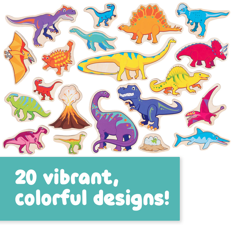 Wooden Magnets Dinosaurs 20/st