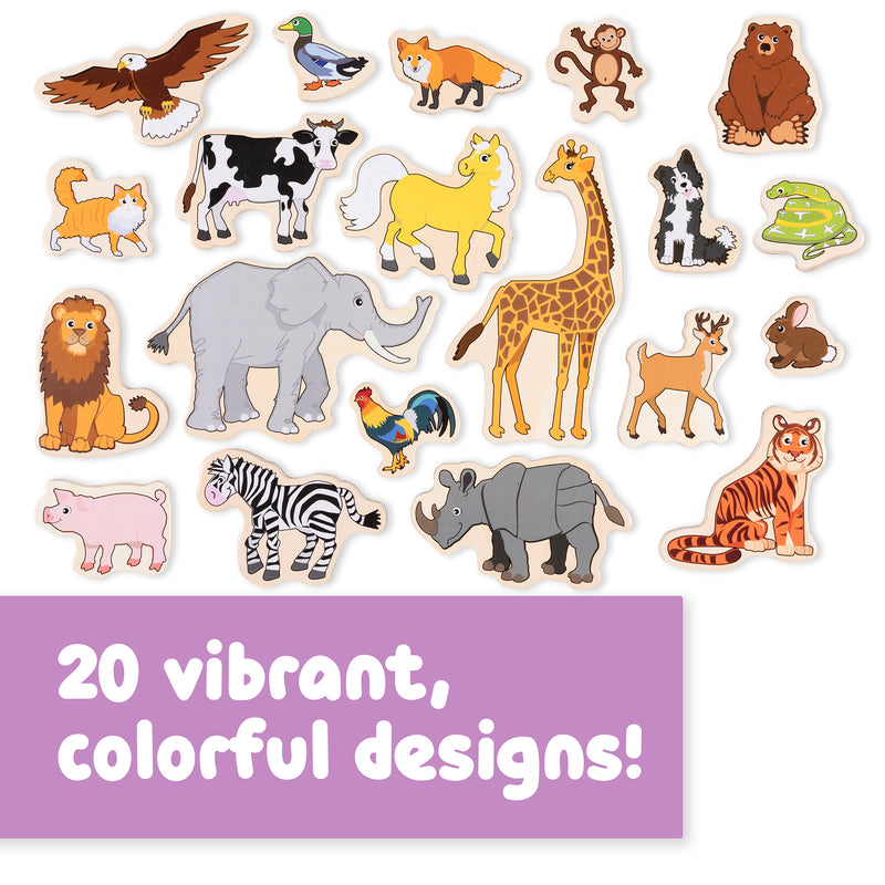Wooden Magnets Animals 20/st