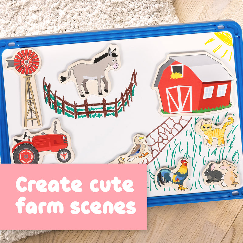 Wooden Magnets Farm 20/st