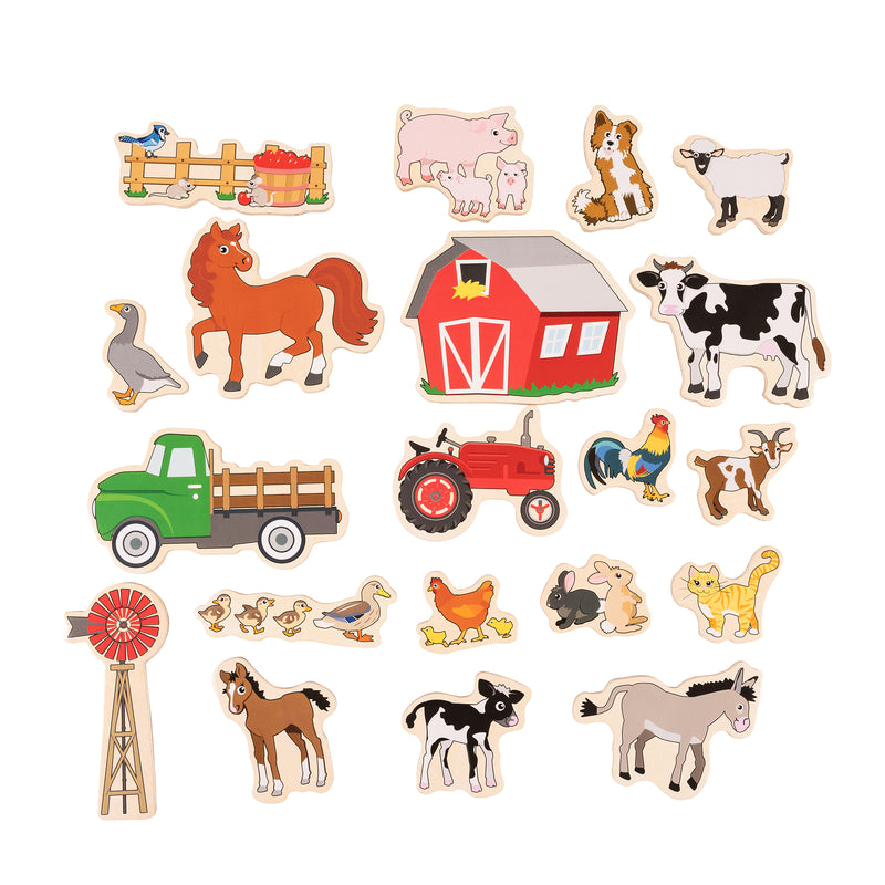 Wooden Magnets Farm 20/st