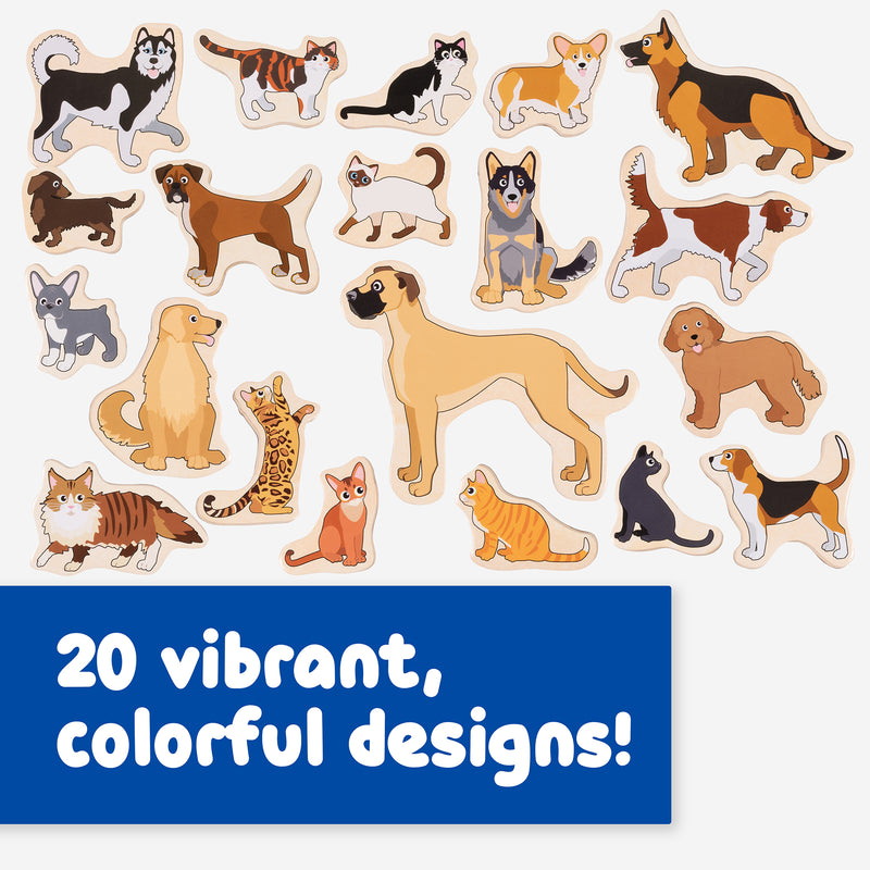 Wooden Magnets Cats & Dogs 20/st