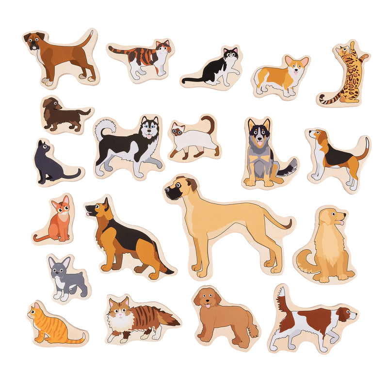 Wooden Magnets Cats & Dogs 20/st