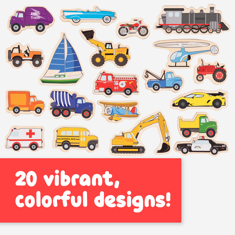 Wooden Magnets Transport 20/st