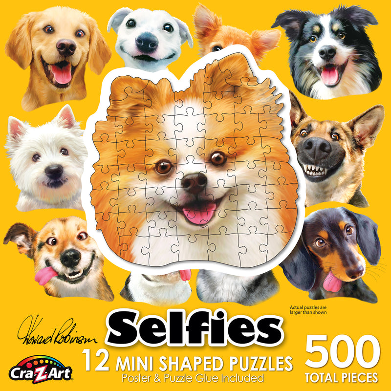 Dog Selfies Mini Shaped Puzzle Set