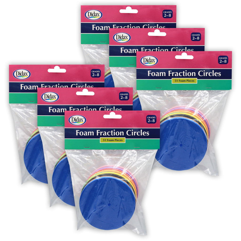 (6 Pk) Foam Fraction Circles