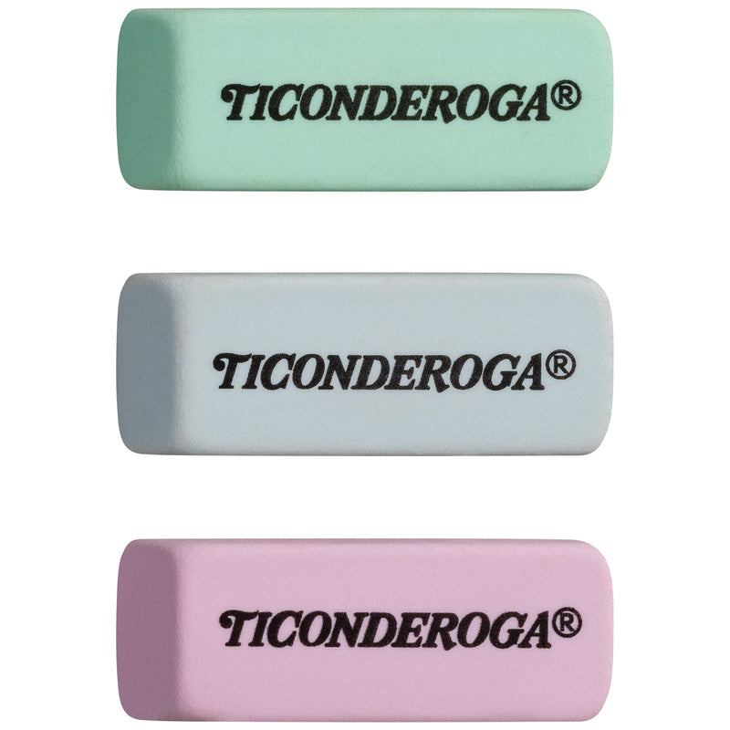 3ct Pastel Wedge Eraser Ticonderoga