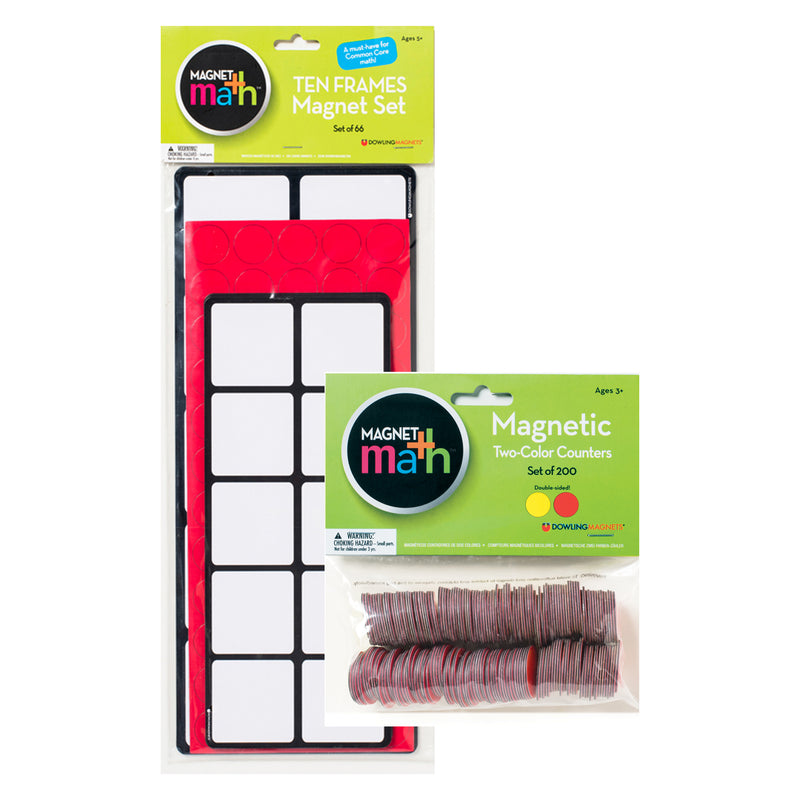 Ten Frames Magnet Set with Extra Two-Color Counters Bundle