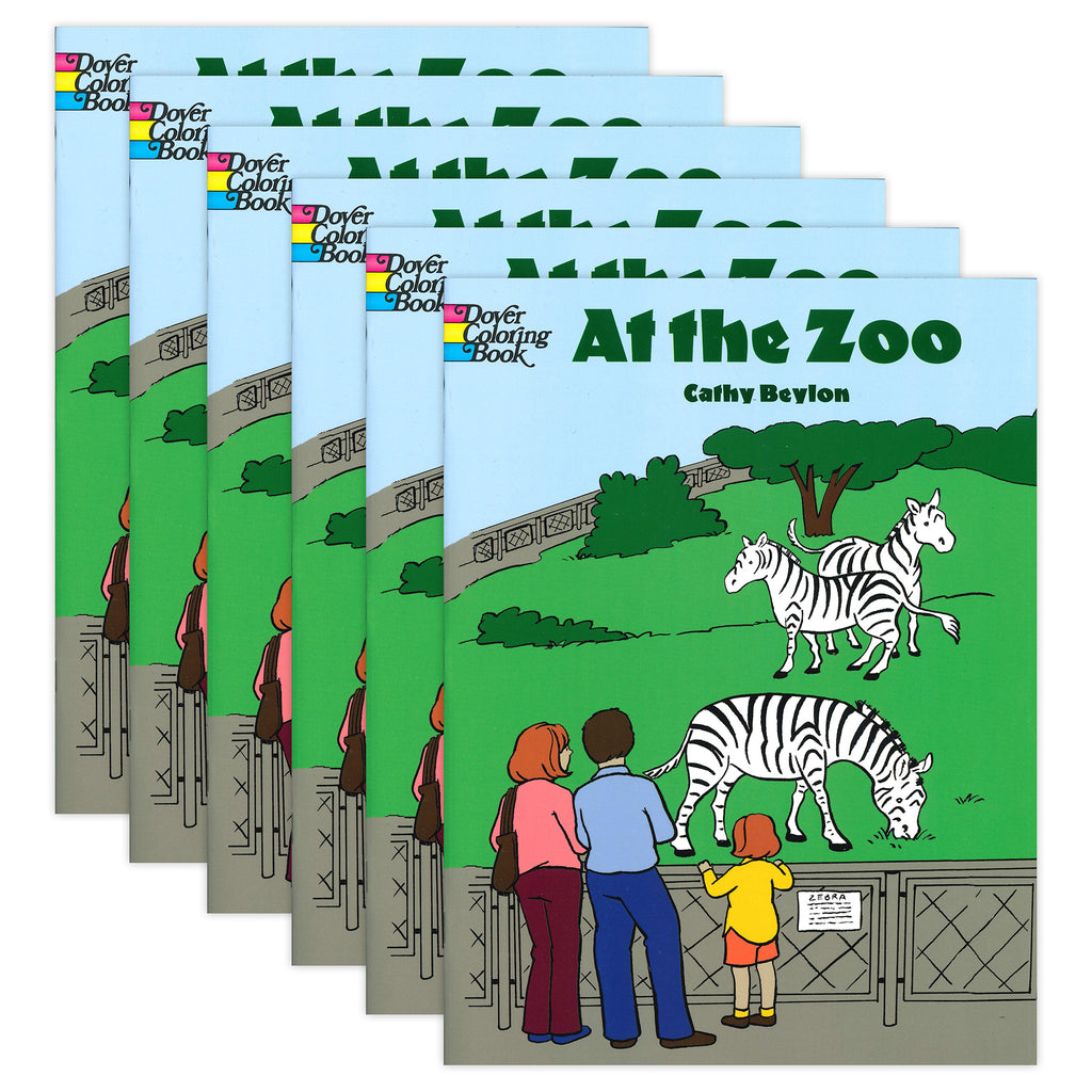 At The Zoo Coloring Book, Pack of 6