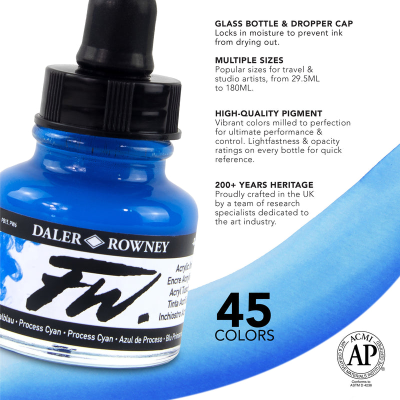 Fw Acrylic Ink Black 29.5ml Daler-rowney