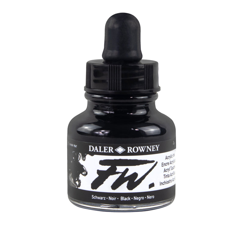 Fw Acrylic Ink Pearlescent Black Daler-rowney 29.5ml