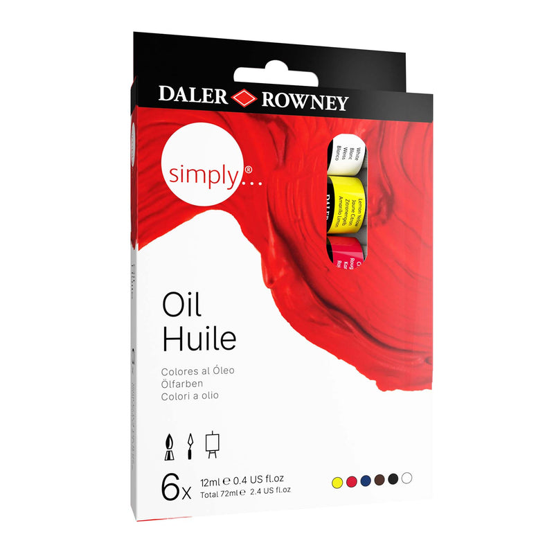 Simply Oil Paint Set Asst 6ct 12ml Daler-rowney