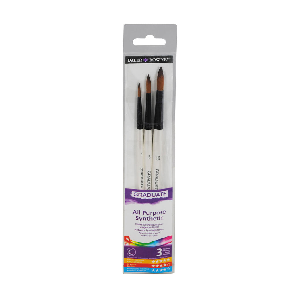 Graduate Round Brush Set Synth 3ct