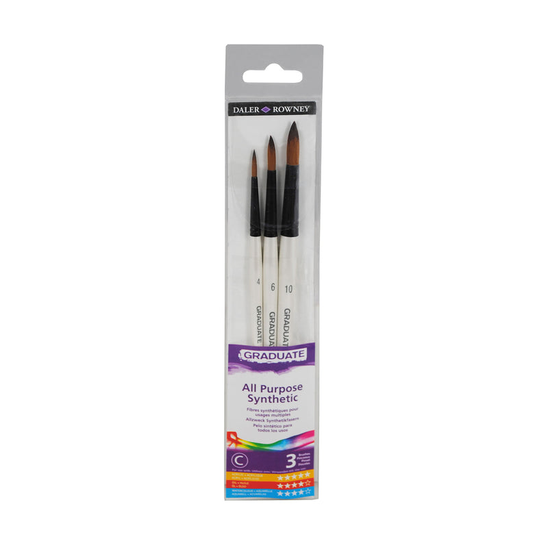 Graduate Round Brush Set Synth 3ct