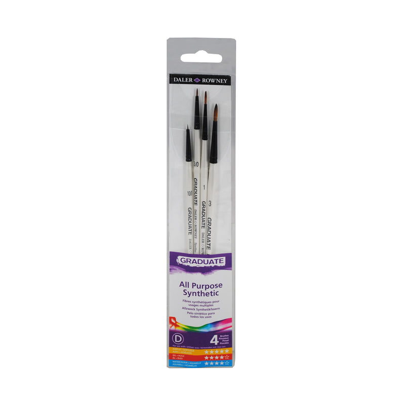 Graduate Detail Brush Set 4ct Synthetic