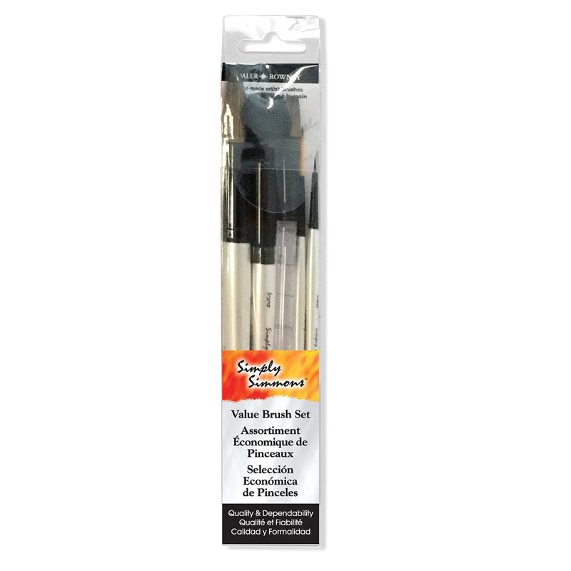 Simply Simmons Watercolor Brush 5ct Short White