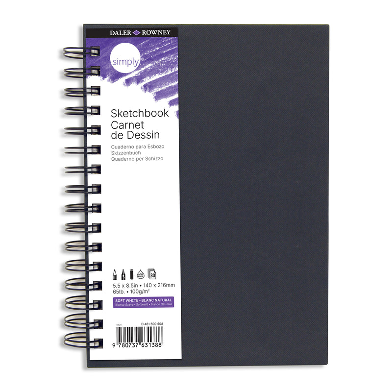 Simply Sketchbook 5.5x8.5in Soft White 80 Sheets