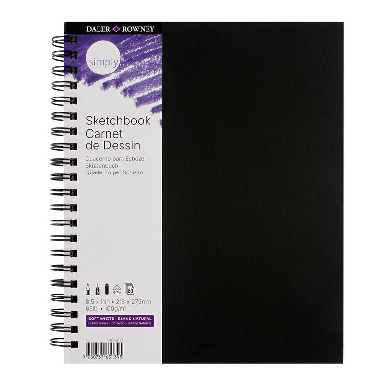 Simply... Sketchbook, Soft White, 80 Sheet, 8.5x11 inch, Pack of 3
