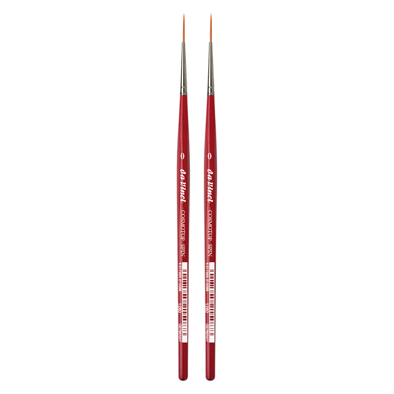 COSMOTOP-SPIN Rigger Brush, Synthetic, Acrylic & Watercolor, Pointed Liner, Series 5880, Size 0, Pack of 2