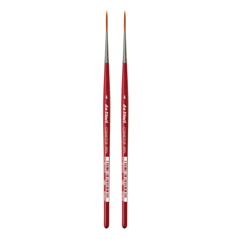 COSMOTOP-SPIN Rigger Brush, Synthetic, Acrylic & Watercolor, Pointed Liner, Series 5880, Size 4, Pack of 2