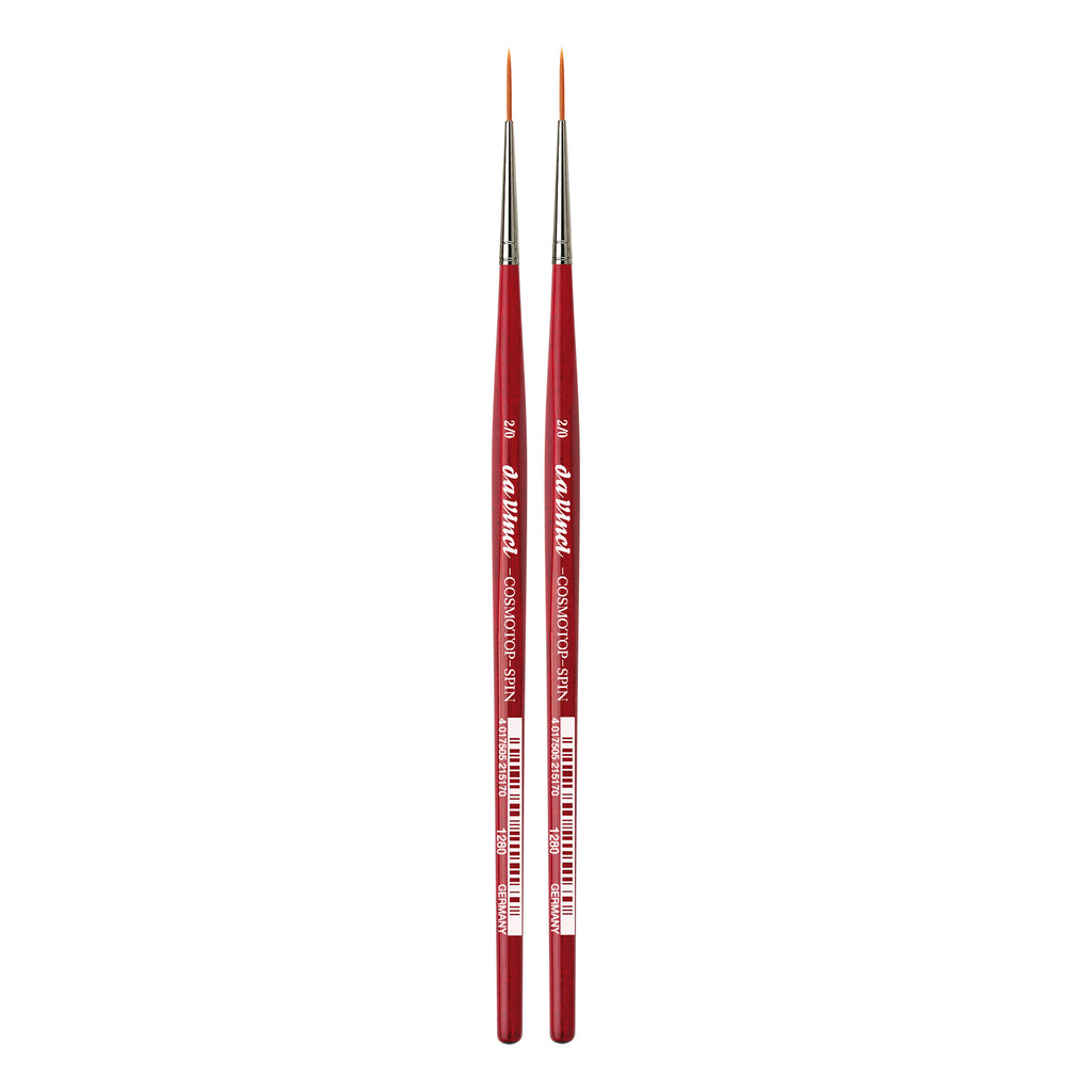 COSMOTOP-SPIN Rigger Brush, Synthetic, Acrylic & Watercolor, Pointed Liner, Series 5880, Size -2, Pack of 2