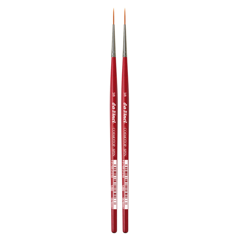COSMOTOP-SPIN Rigger Brush, Synthetic, Acrylic & Watercolor, Pointed Liner, Series 5880, Size -3, Pack of 2