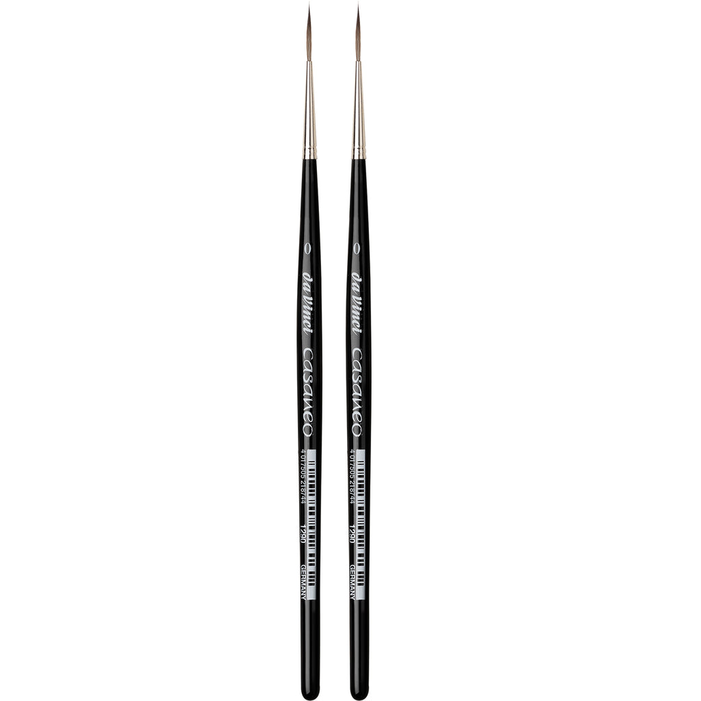 CASANEO Rigger, Extra Soft Synthetics, Watercolor & Acrylic, Liner, Series 1290, Size 0, Pack of 2
