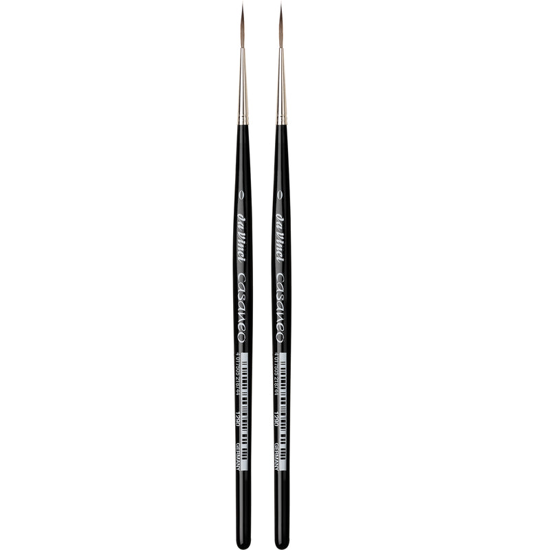 CASANEO Rigger, Extra Soft Synthetics, Watercolor & Acrylic, Liner, Series 1290, Size 0, Pack of 2