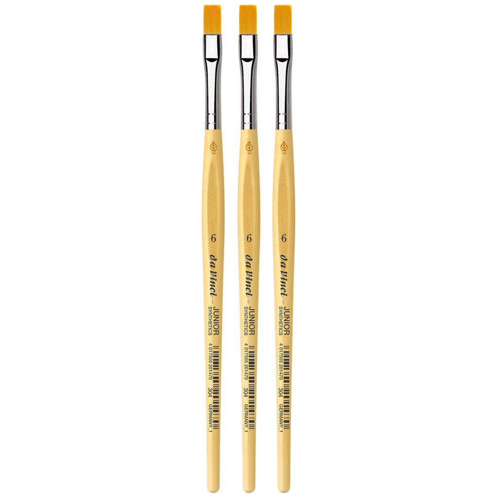 JUNIOR Synthetics Student Brush, Synthetic, Tempera, Round, Series 304, Size 6, Pack of 3
