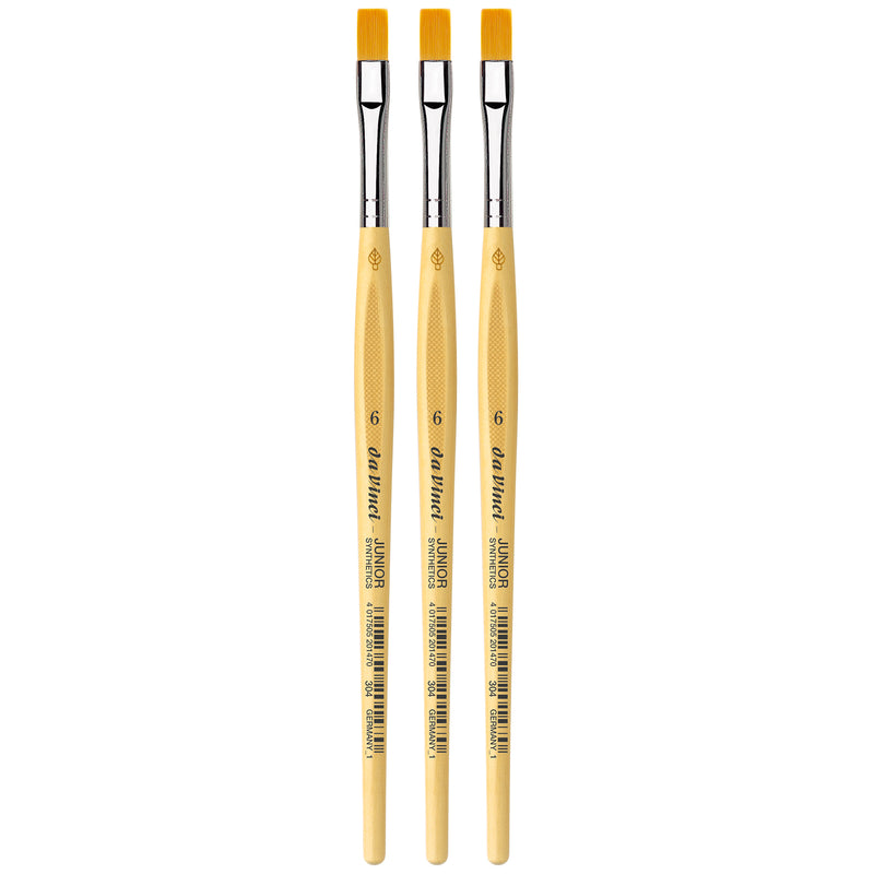 JUNIOR Synthetics Student Brush, Synthetic, Tempera, Round, Series 304, Size 6, Pack of 3