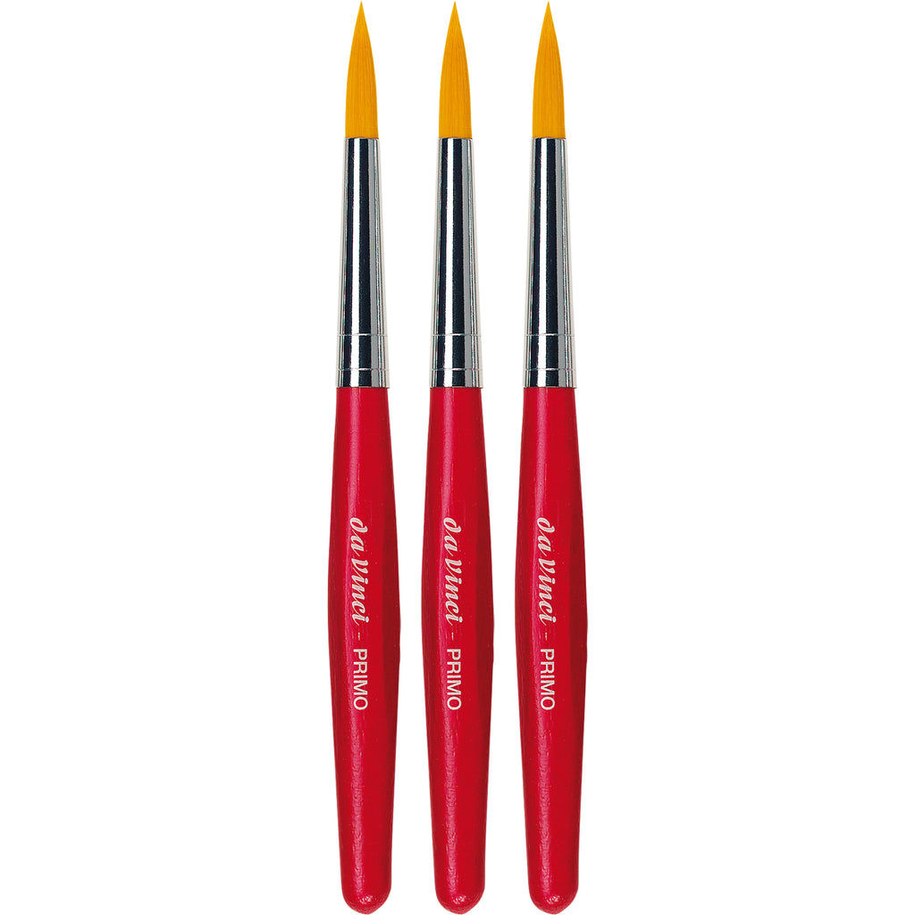 PRIMO Preschool Brush, Synthetic, Tempera, Round, Series 353R, Size 12, Pack of 3