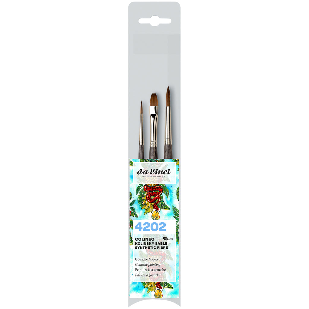 COLINEO Synthetic Red Sable, Gouache, 3 Brush Set