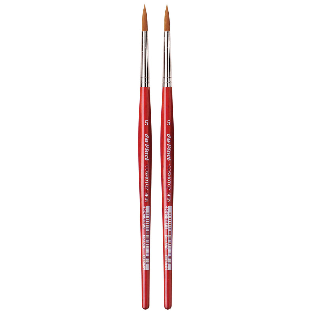 COSMOTOP-SPIN Silkpainting Brush, Synthetic, Watercolor, Round, Size 5, Pack of 2