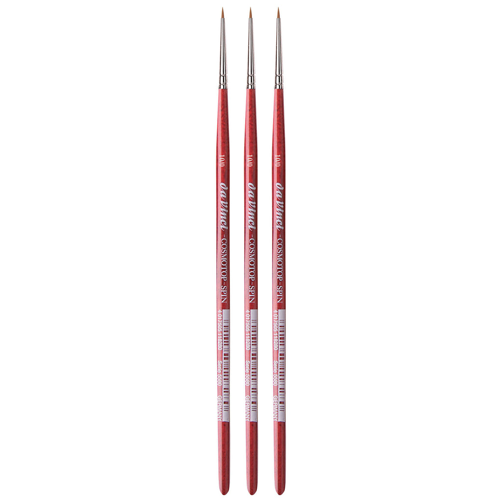 COSMOTOP-SPIN Silkpainting Brush, Synthetic, Watercolor, Round, Size -10, Pack of 3