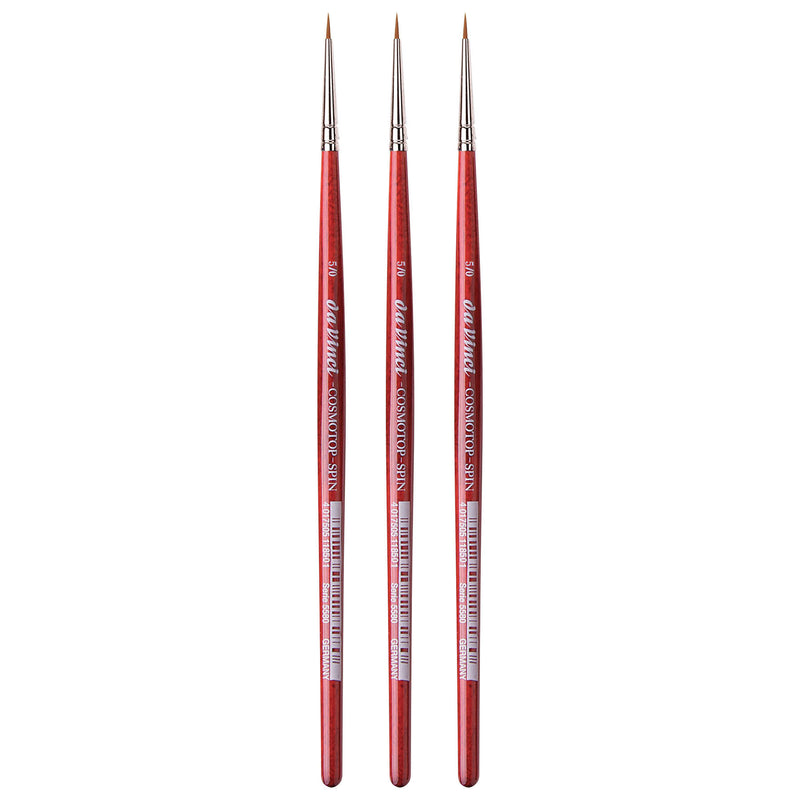 COSMOTOP-SPIN Silkpainting Brush, Synthetic, Watercolor, Round, Size -5, Pack of 3